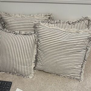 Striped Fringe Throw Pillows